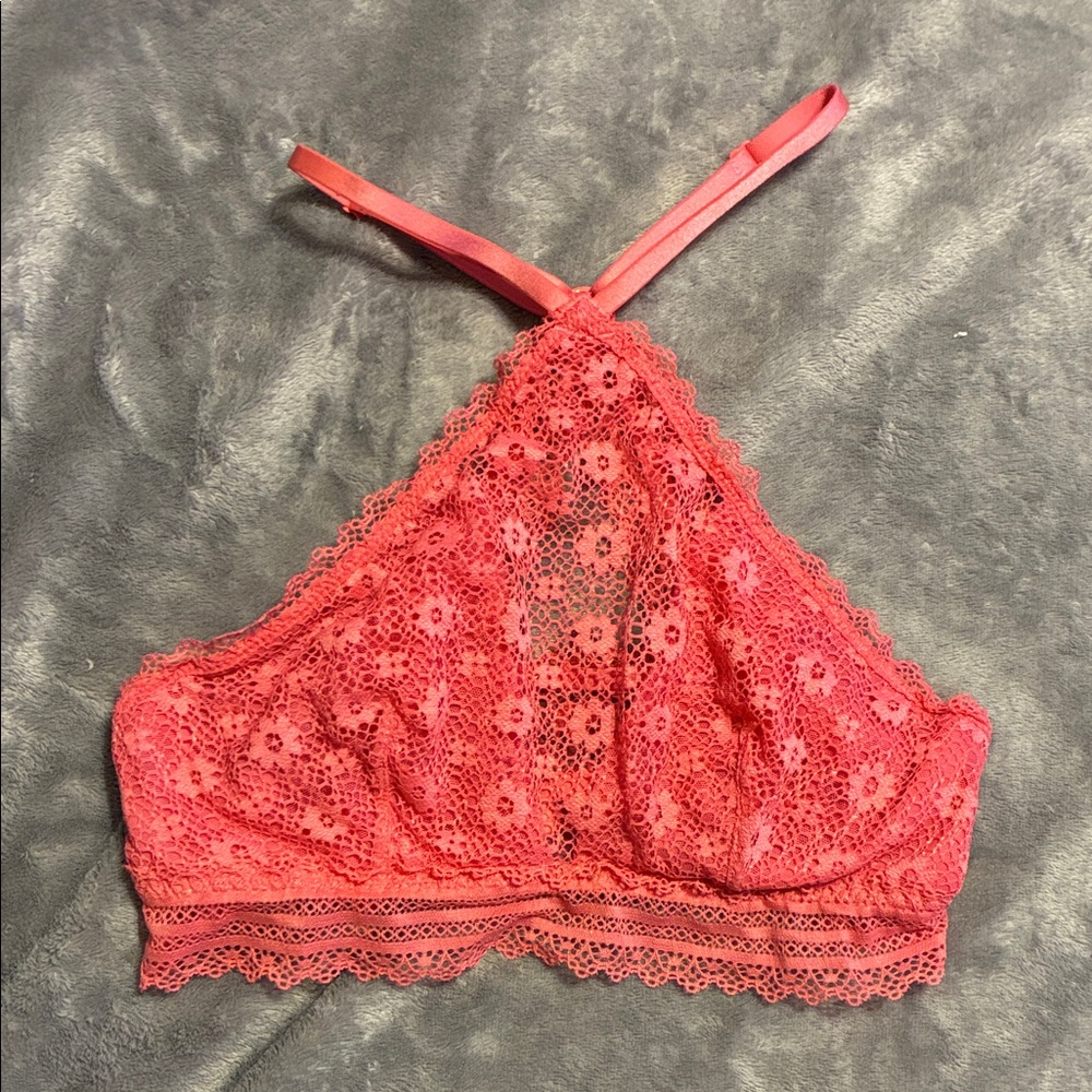 Lace Bralette in Coral Pink